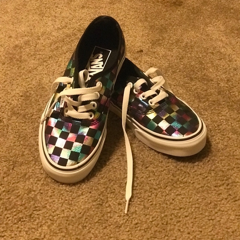 NWOT Kids Vans (Rainbow Checkered)